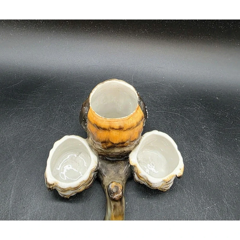 Antique Contra + Boehme Owl Condiment Set Salt Pepper Mustard Pot Germany